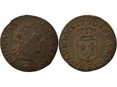 France Louis XV - Liard with Old Head - 1770 S Reims