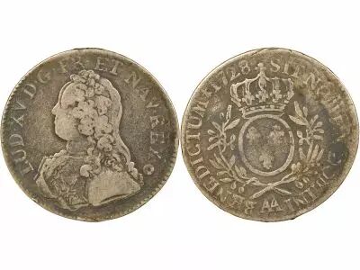 France Louis XV - Silver Ecu, with Dressed up Bust - 1728 AA Metz