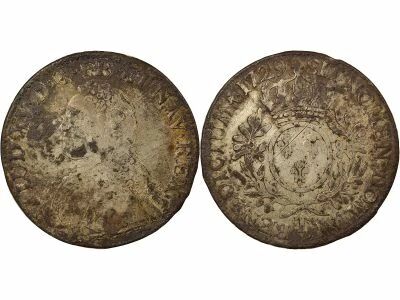France Louis XV - Silver Ecu, with dressed up Bust - 1729 T Nantes