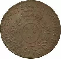 France Louis XV - Silver Ecu, with Dressed up Bust - 1734 L Bayonne