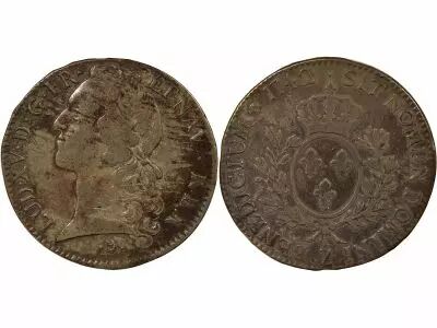 France Louis XV - Silver Ecu, with Headband - 1742/0 Z Grenoble