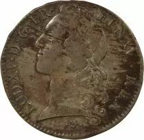 France Louis XV - Silver Ecu, with Headband - 1742/0 Z Grenoble