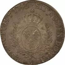 France Louis XV - Silver Ecu, with Headband - 1745 C Caen