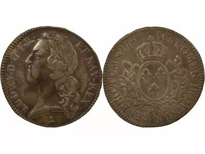 France Louis XV - Silver Ecu, with Headband - 1747 N Montpellier