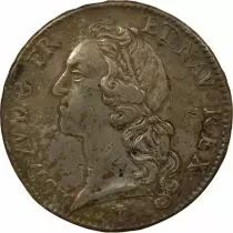 France Louis XV - Silver Ecu, with Headband - 1754 V Troyes