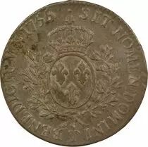 France Louis XV - Silver Ecu, with Headband - 1755 T Nantes