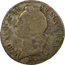 France Louis XV - Silver Ecu, with Headband - 1756 L Bayonne