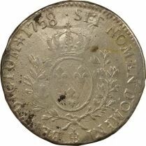 France Louis XV - Silver Ecu, with Headband - 1758 BB Strasbourg, Treasure Trove of the Sauvionni&egrave;res