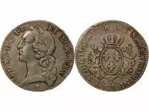 France Louis XV - Silver Ecu, with Headband - 1758 BB Strasbourg