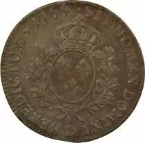 France Louis XV - Silver Ecu, with Headband - 1759 D Lyon