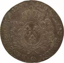 France Louis XV - Silver Ecu, with Headband - 1761 O Riom