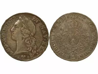 France Louis XV - Silver Ecu, with Headband - 1767 L Bayonne