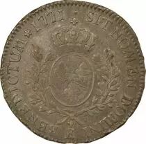 France Louis XV - Silver Ecu, with Headband - 1770 E Tours