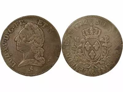 France Louis XV - Silver Ecu, with Old Bust - 1772 A Paris