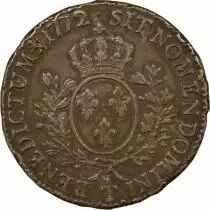France Louis XV - Silver Ecu, with Old Bust - 1772 T Nantes