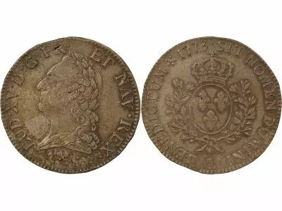 France Louis XV - Silver Ecu, with Old Bust - 1773 L Bayonne