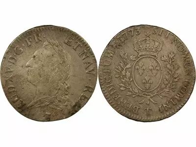 France Louis XV - Silver Ecu, with Old Bust - 1773 T Nantes