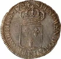 France Louis XV - Silver Ecu of France - 1724 R Orléans R5