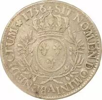 France Louis XV - Silver Ecu with Dressed up Bust - 1736 A Paris