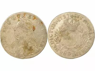 France Louis XV - Silver Ecu with Dressed up Bust - 1737 D Lyon