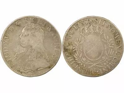 France Louis XV - Silver Ecu with Dressed up Bust - 1737 L Bayonne