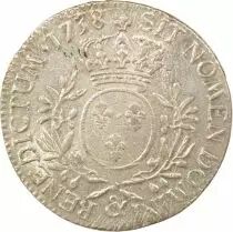 France Louis XV - Silver Ecu with Dressed up Bust - 1738 Aix-en-Provence