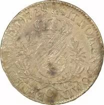 France Louis XV - Silver Ecu with Dressed up Bust - 1738 C Caen