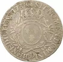 France Louis XV - Silver Ecu with Dressed up Bust - 1738 D Lyon