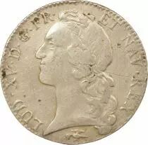 France Louis XV - Silver Ecu with Headband - 1763 D Lyon