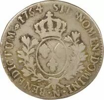 France Louis XV - Silver Ecu with Headband - 1764 N Montpellier