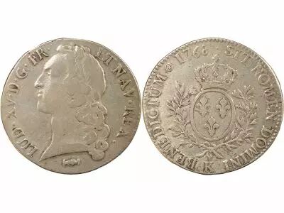 France Louis XV - Silver Ecu with Headband - 1768 K Bordeaux