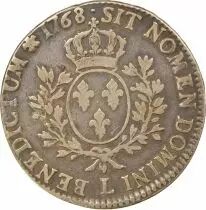 France Louis XV - Silver Ecu with Headband - 1768 L Bayonne