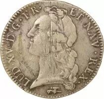 France Louis XV - Silver Ecu with Headband - 1770 D Lyon