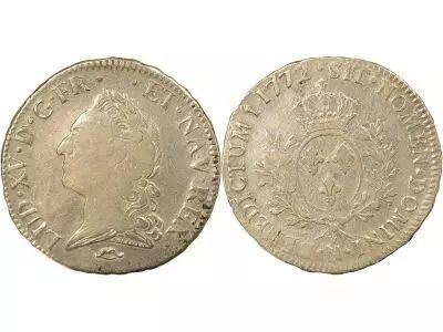 France Louis XV - Silver Ecu with Old Head - 1772 N Montpellier