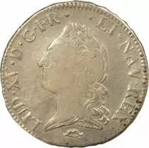 France Louis XV - Silver Ecu with Old Head - 1772 N Montpellier
