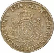 France Louis XV - Silver Ecu with Old Head - 1774 Q Perpignan