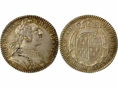 France Louis XV - Silver Token, States of Britanny - 1746 Rennes