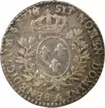 France Louis XVI - 1/10 Silver Ecu, with Dressed up Bust - 1778 A Paris