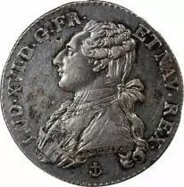 France Louis XVI - 1/5 Ecu Argent Aux Branches D\'Olivier 1788 H La Rochelle