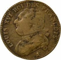 France Louis XVI - 12 Deniers with Fasces - 1792 A Paris (Louvre)