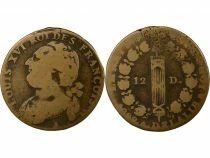 France Louis XVI - 12 Deniers with Fasces - 1792 A Paris