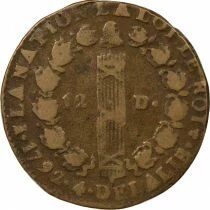 France Louis XVI - 12 Deniers with Fasces - 1792 I Limoges