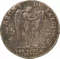 France Louis XVI - 15 Sols Argent, au Génie - 1791 I Limoges