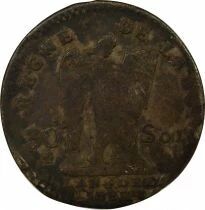 France Louis XVI - 30 Sols Argent, au G&eacute;nie - 1792 A Paris