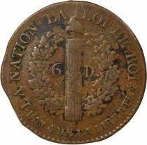 France Louis XVI - 6 Deniers, au Faisceau - 1792 BB Strasbourg