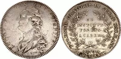 France Louis XVI - Acad�mie de Normandie - Rouen - 1776 - Silver