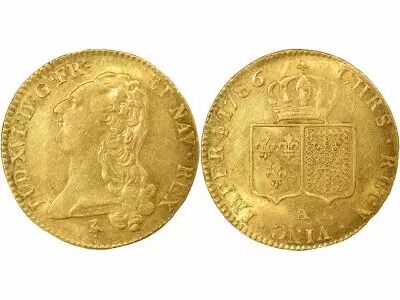 France Louis XVI - Double Gold Louis, Bare Head - 1786 A Paris
