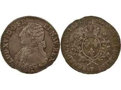 France Louis XVI - Ecu Argent, au Buste Habill� - 1783 T Nantes