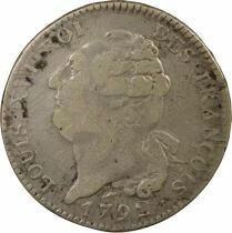 France Louis XVI - Ecu Argent, au G&eacute;nie - 1792 A Paris