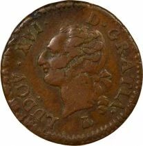 France Louis XVI - Liard  with Shield - 1791 T Nantes